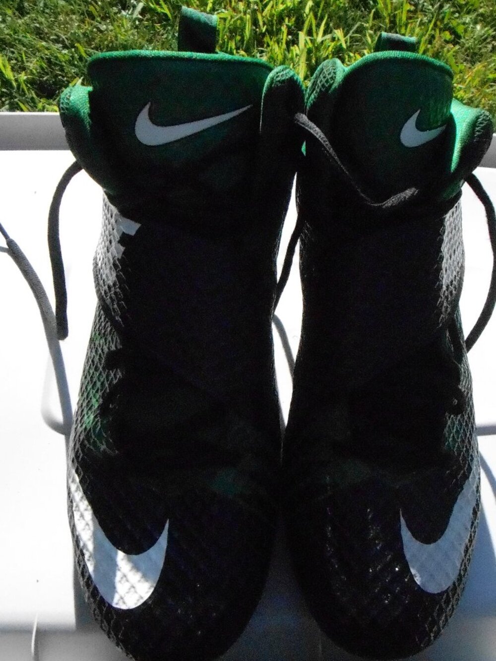 Nike Men's Strike Pro 833421-013 Green Black White High Top Football Cleats-11.5